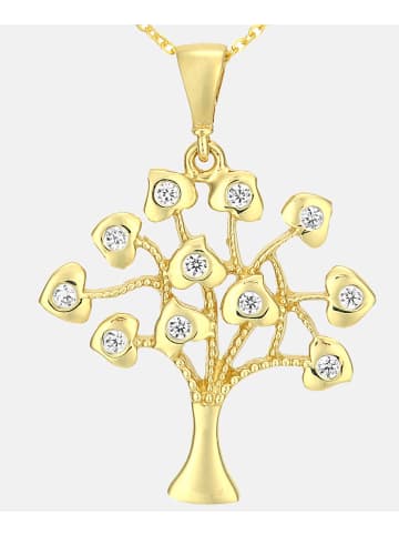 Diamant L'éternel Halskette mit Anhänger aus 375 Gelbgold mit Zirkonia