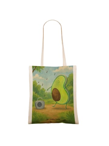 Mr. & Mrs. Panda Shopping Tasche Avocado Tanzen Design ohne Spruch in Weiß
