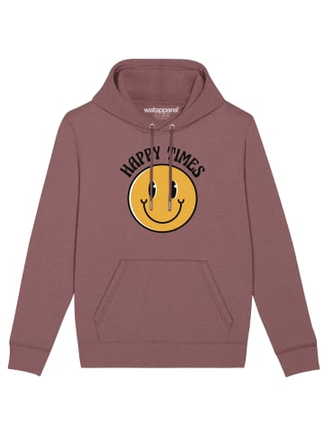 wat? Apparel Sweatshirt Happy times smiley emoji in Kaffa Coffee