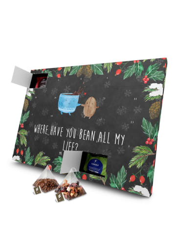 Mr. & Mrs. Panda Tee Adventskalender Kaffee Bohne mit Spruch in Kreidetafel