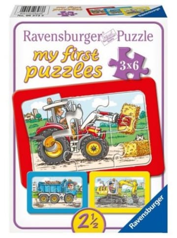 Ravensburger Verlag GmbH Spiel - Kinderpuzzle 6 Teile - Bagger, Traktor und Kipplader