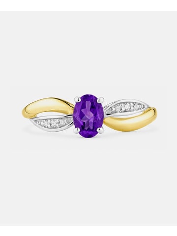 Diamant L'éternel Ring, mit Amethyst, 375 Gelbgold