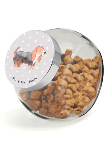 Mr. & Mrs. Panda Bonbonglas Basset Hound Lebensretter ohne Spruch in Grau Pastell