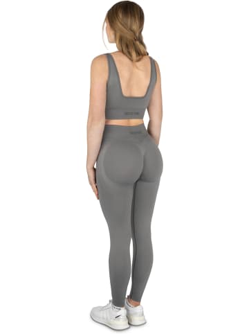 Circle Five Scrunch Shape Set (Push-Up Leggings und Medium Support Sport-BH) in Anthrazit