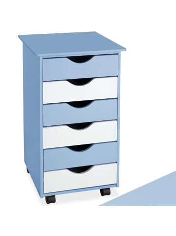 tectake Rollcontainer  einfache Montage, 36 x 40 x 65 cm, blau