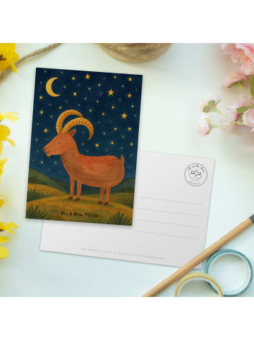 Mr. & Mrs. Panda Postkarte Sternzeichen Steinbock Design ohne Sp... in Weiß