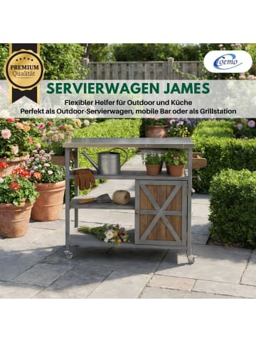 Coemo Servierwagen James Kücheninsel/-wagen in Grau