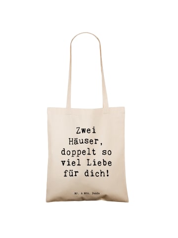 Mr. & Mrs. Panda Shopper Bag Spruch Trennung von den Eltern mit ... in Creme