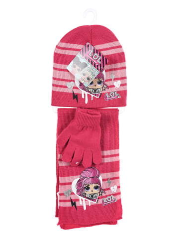 L.O.L. Surprise 3tlg. Set: Mütze, Schal und Handschuhe in Pink