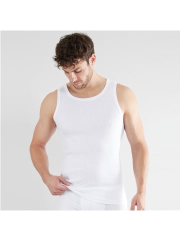 Tom Tailor Baumwolle, Doppelripp Unterhemd 2er-Pack in weiß