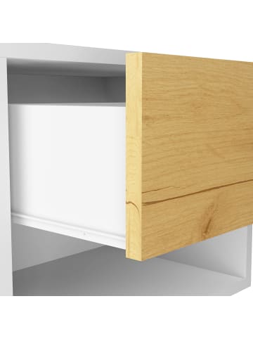 VCM  Nachttisch mit Schublade 45x30x56 cm Singol XL in Weiß / Honig-Eiche