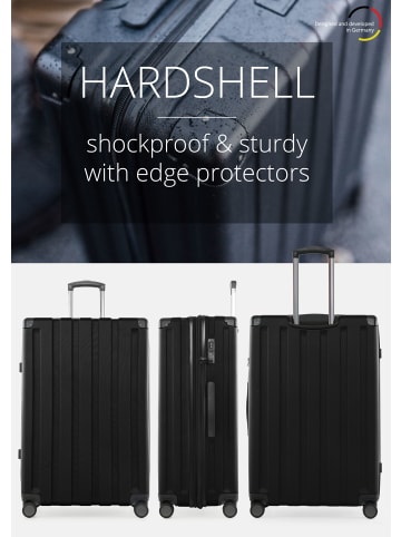 Hauptstadtkoffer Q-Damm - Großer Koffer Hartschalenkoffer XXL Trolley, in Schwarz