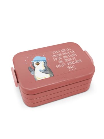 Mr. & Mrs. Panda Lunchbox Pinguin Duschen Motiv mit Spruch in Rot Pastell