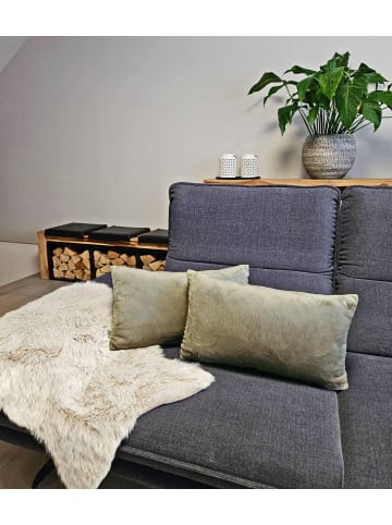 JACK 2er Set Teddy Flausch Kissenhülle Kissenbezug in Taupe