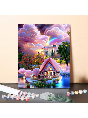 ARTNANAS DIY Malen nach Zahlen Set-"Wolkenhaus" 
