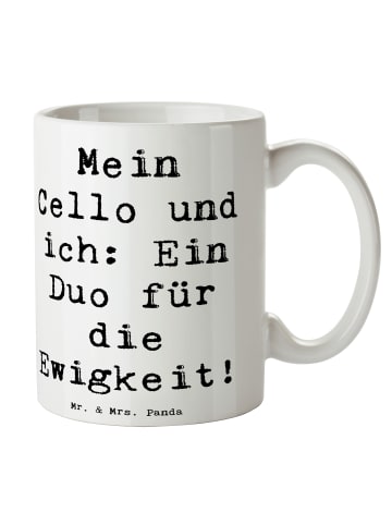 Mr. & Mrs. Panda Kaffeetasse Spruch Zeichenllo Duo mit Spruch in Weiß