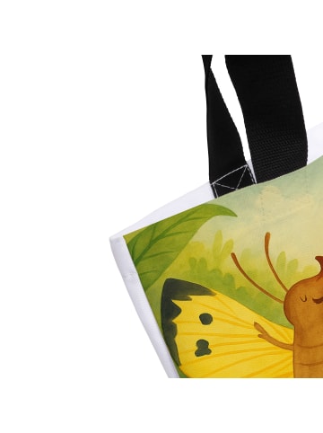 Mr. & Mrs. Panda Tote Bag Raupe Schmetterling Design ohne Spruch in Weiß