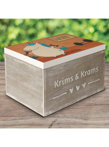 Mr. & Mrs. Panda Aufbewahrungsbox Einhorn Fitness Design mit Spruch in Weiß