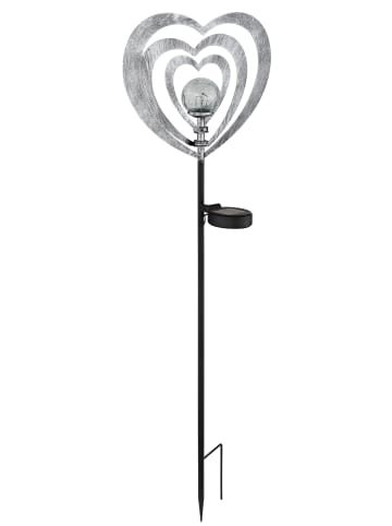 Globo lighting Solarleuchte "SOLARLEUCHTE METALL SILBERGRAU, 1XLED" in silver