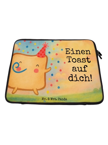 Mr. & Mrs. Panda Laptop Tasche Toast Party Design mit Spruch in Weiß