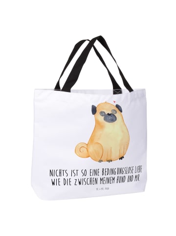 Mr. & Mrs. Panda Schultasche Mops mit Spruch in Weiß