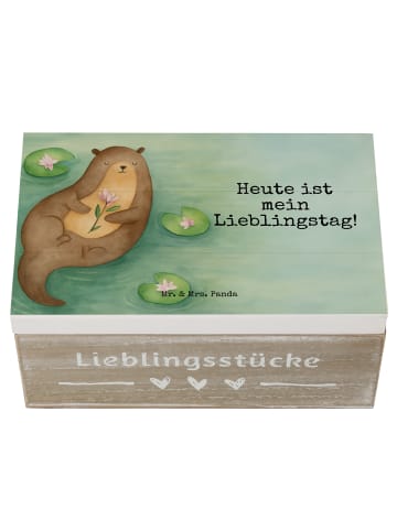 Mr. & Mrs. Panda Geschenkdose Otter Seerose Design mit Spruch in Weiß