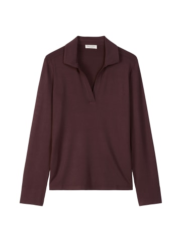 Marc O'Polo Jerseybluse im Polo-Stil regular in black cherry