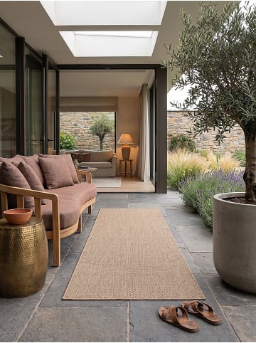 KADIMA DESIGN Teppichläufer Uni flachgewebt pflegeleicht Wohnzimmer Flur in Natur