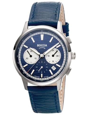 Boccia Herren-Uhr Chronograph Titan Dunkelblau