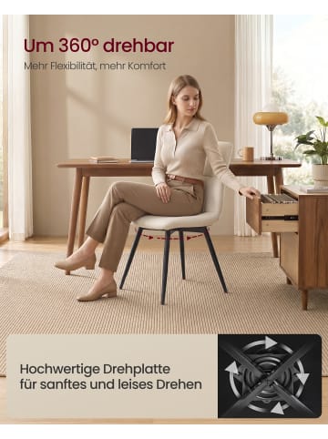 VASAGLE 2er-Set:Esszimmerstuhl Tyra in Beige - (B)52 x (H)83 x (T)43 cm