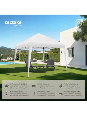 tectake Rattan Faltpavillon, inklusive Spannseile, Heringe und Tragetasche
