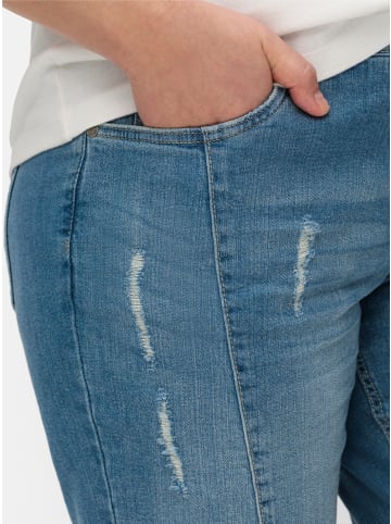 sheego Jeansbermudas in light blue-denim