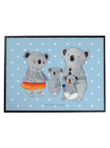 Mr. & Mrs. Panda Schreibtischunterlage Koala Familie ohne Spruch in Blau Pastell