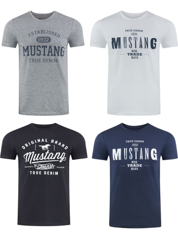 Mustang T-Shirt Basic Print 4er Pack in Mehrfarbig