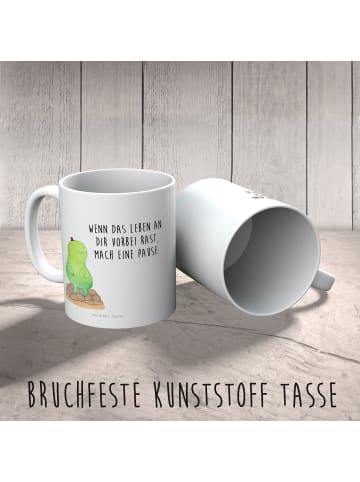Mr. & Mrs. Panda Kaffeebecher Schildkröte Pause mit Spruch in Weiß