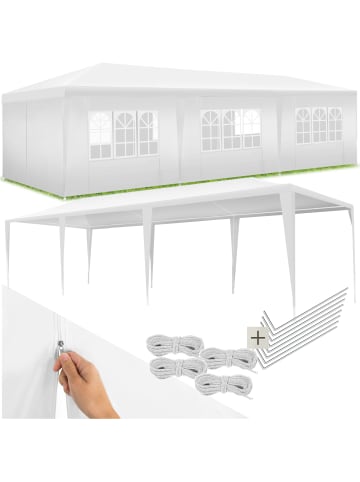 tectake Partyzelt Miramas mit 8 Seitenteilen, wasserdicht, 9x3m