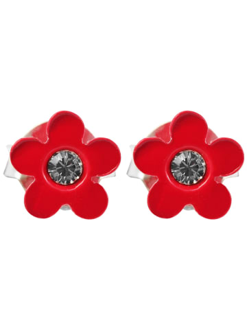 Adeliás Mädchen Ohrringe – Ohrstecker aus 925 Silber mit Strass Steinchen in silber