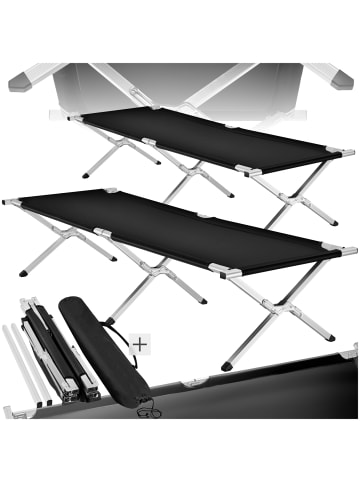tectake 2er Set Feldbett  190 x 70 x 45 cm, schwarz