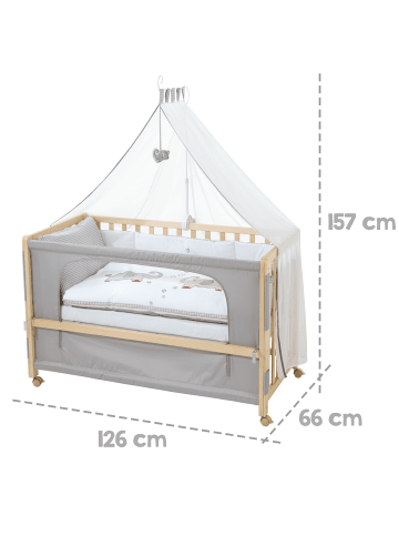 roba Roombed Babybett Jumbotwins Beistellbett 60 x 120 cm - natur