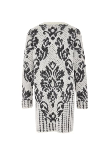 faina Damen Strickjacke in Wollweiss Schwarz
