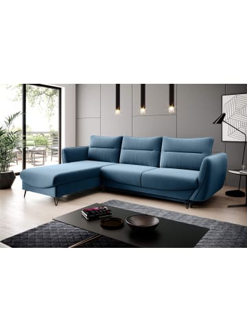 MF Design Sonic Recamiere Links in Blau -  (L) 276 x (B) 276 x (H) 100 cm