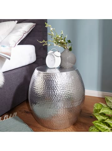 FineBuy Beistelltisch in Silber / Aluminium / 42x42x42