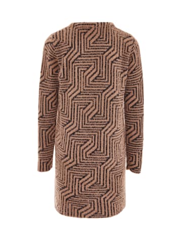 faina Damen Strickjacke in Dunkelrosa Schwarz