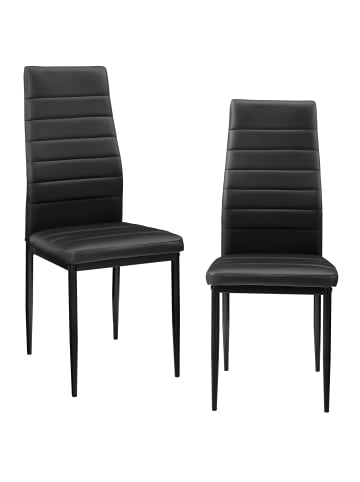 en.casa Esszimmerstuhl 2er Set in Schwarz (H)96cm (B)43cm (T)52cm