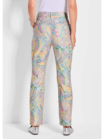 GOLDNER Kurzgröße:  Paisleyhose Elegante Hose LOUISA im Paisley-Muster in flieder / graugrün / gemustert