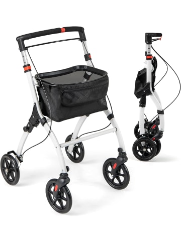 COSTWAY Rollator Schmal für Wohnung in Weiß
