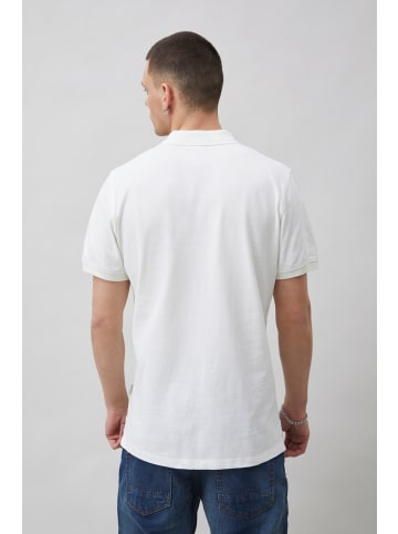BLEND Polo Shirt Übergrößen Kurzarm Hemd aus Baumwolle in Weiß