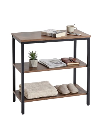 relaxdays Nachttisch in Braun/ Schwarz - (B)60 x (H)61 x (T)30 cm
