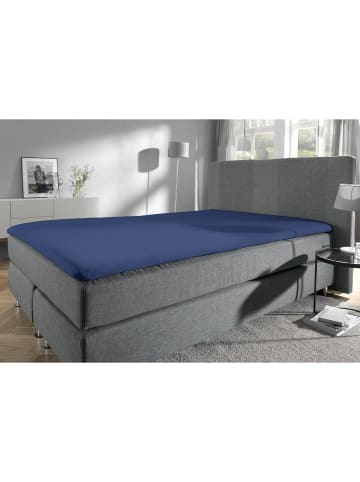 Erwin Müller Single-Jersey Bio Topper-Spannbettlaken Bayreuth in dunkelblau