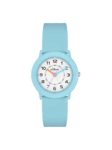 s.Oliver Armbanduhr mit Glitzerdetails in blau
